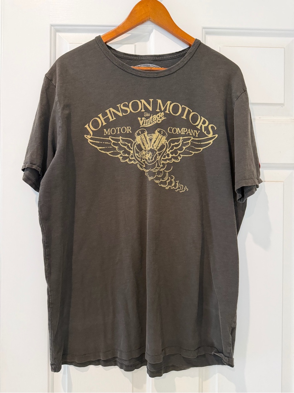 Lucky Brand Charcoal Short-Sleeve Tee with Cream Motor Graphic